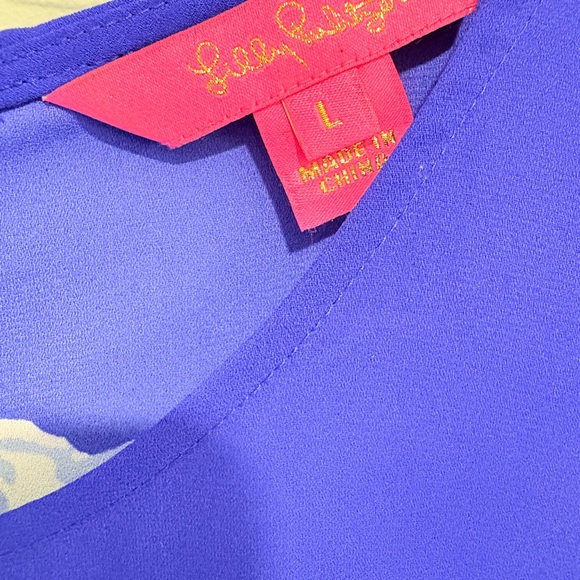 Lilly Pulitzer Blue Floral Sleeveless Blouse - Picture 3 of 4